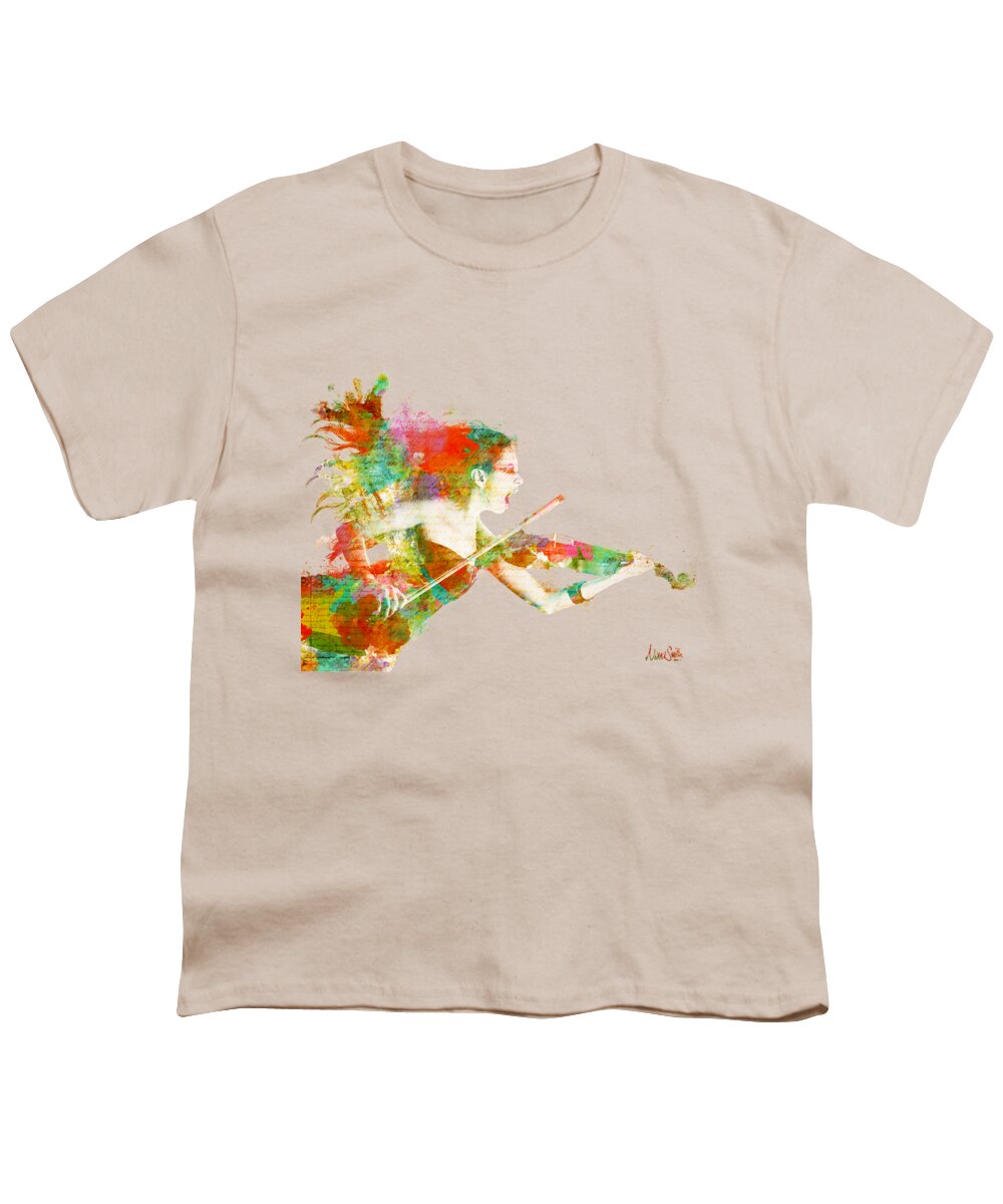Violin Youth T-Shirt featuring the digital art Can You Hear Me Now by Nikki Smith