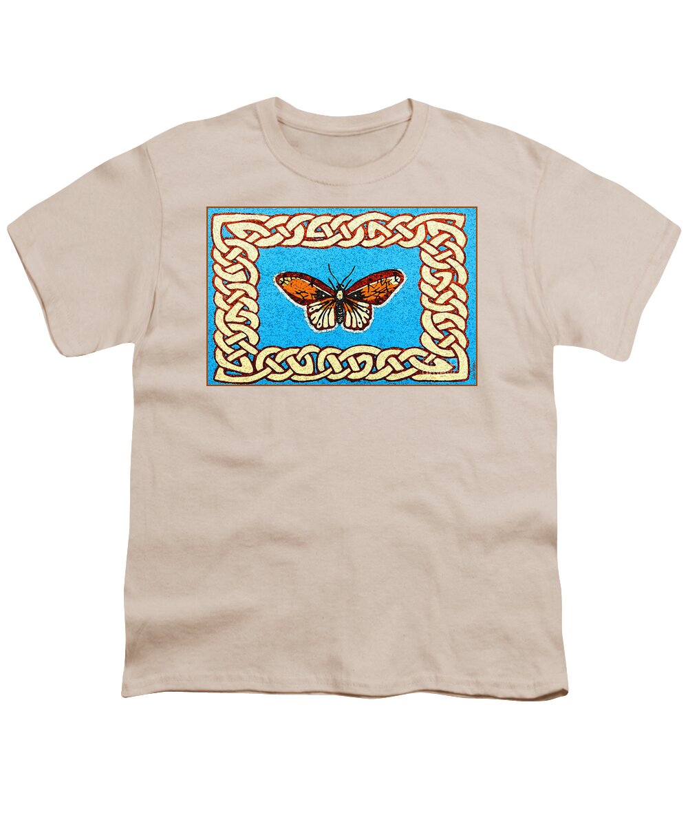 Lise Winne Youth T-Shirt featuring the painting Celtic Butterfly by Lise Winne