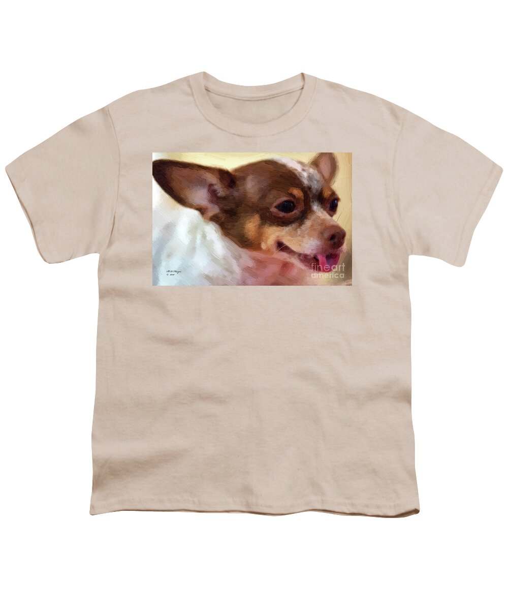 Pets Youth T-Shirt featuring the mixed media Chihuahua Oil Portrait by DB Hayes