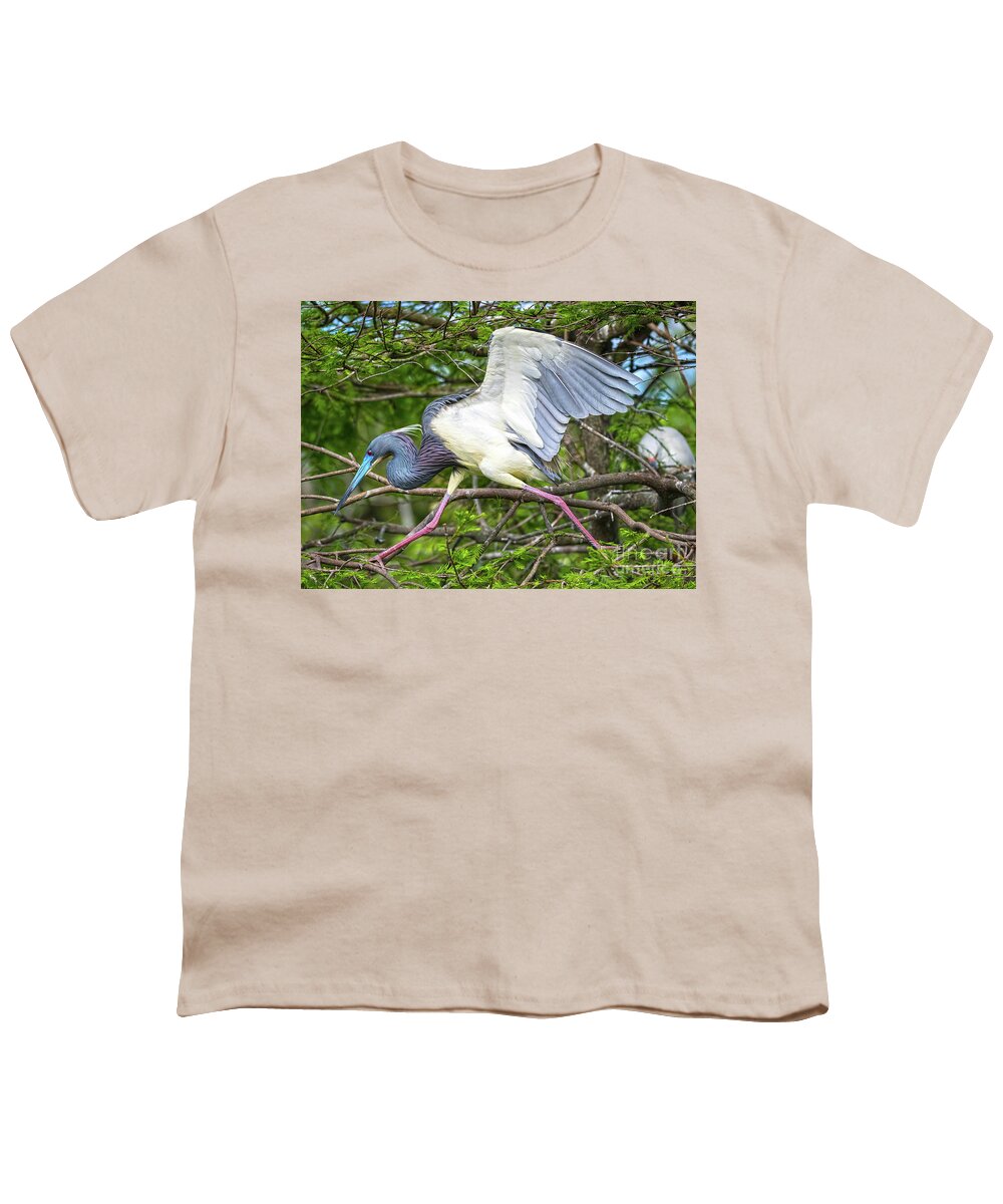 Herons Youth T-Shirt featuring the photograph Determination by DB Hayes