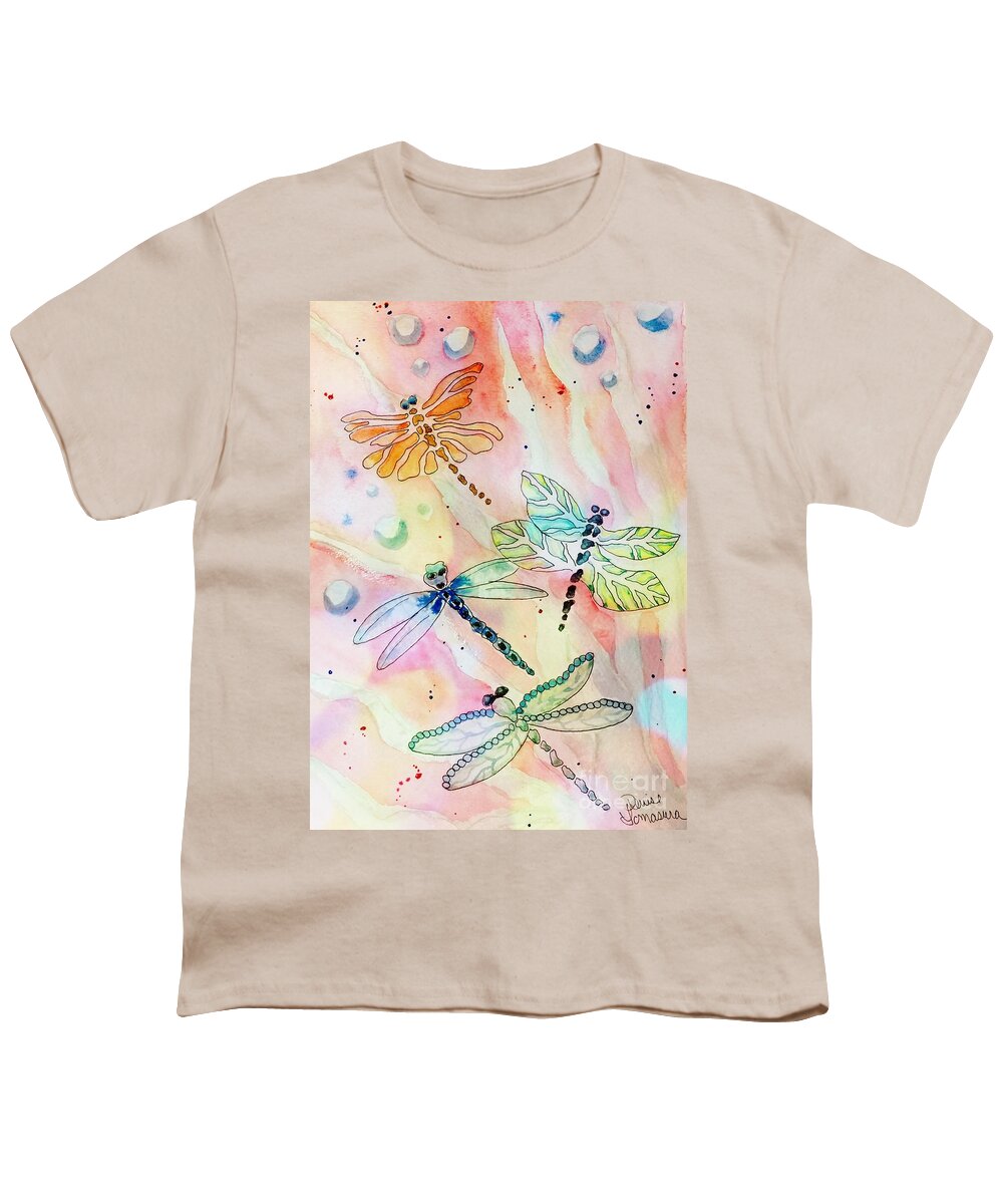 Insects Youth T-Shirt featuring the painting Dragon Diversity by Denise Tomasura