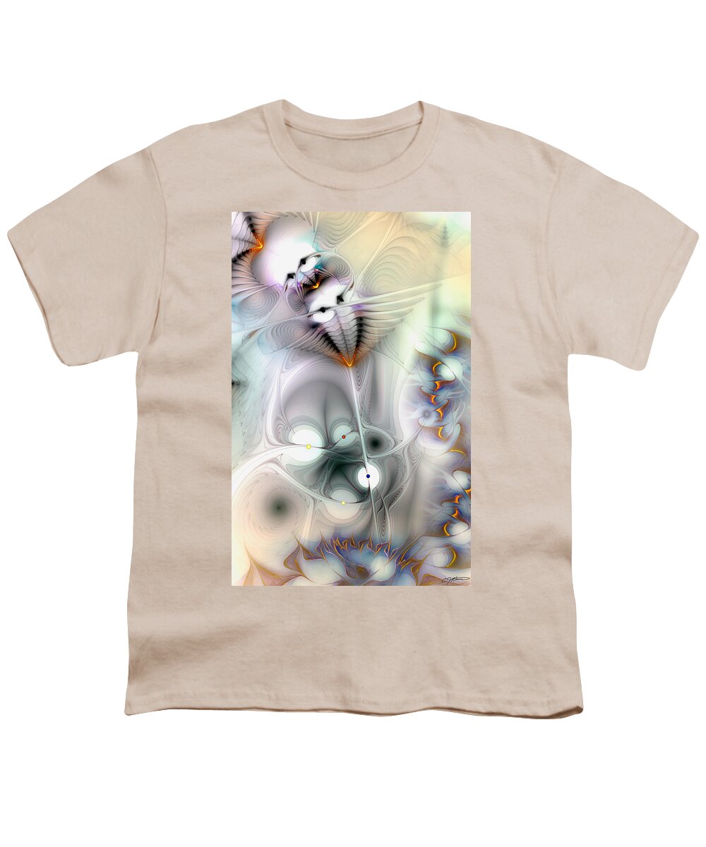 Abstract Youth T-Shirt featuring the digital art Escaping the Fires of Consequence by Casey Kotas