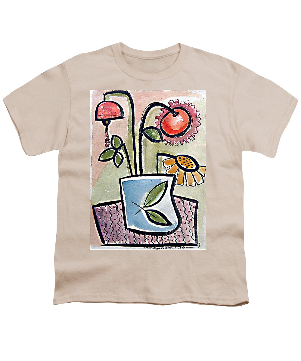 Flower Youth T-Shirt featuring the painting Flower jug by Marilyn Brooks