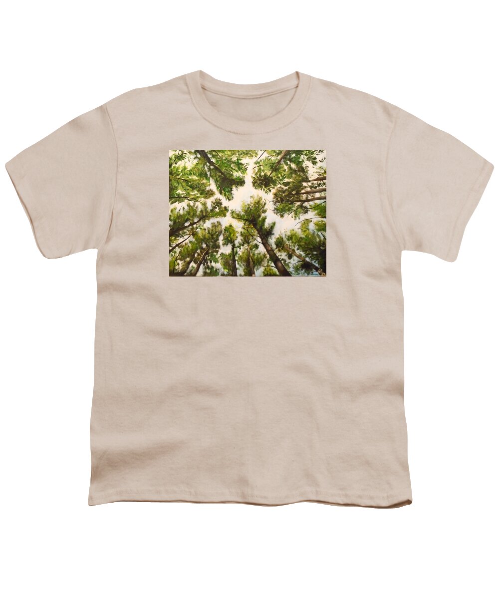 Forest Sky Youth T-Shirt featuring the painting Free Falling by Jen Shearer