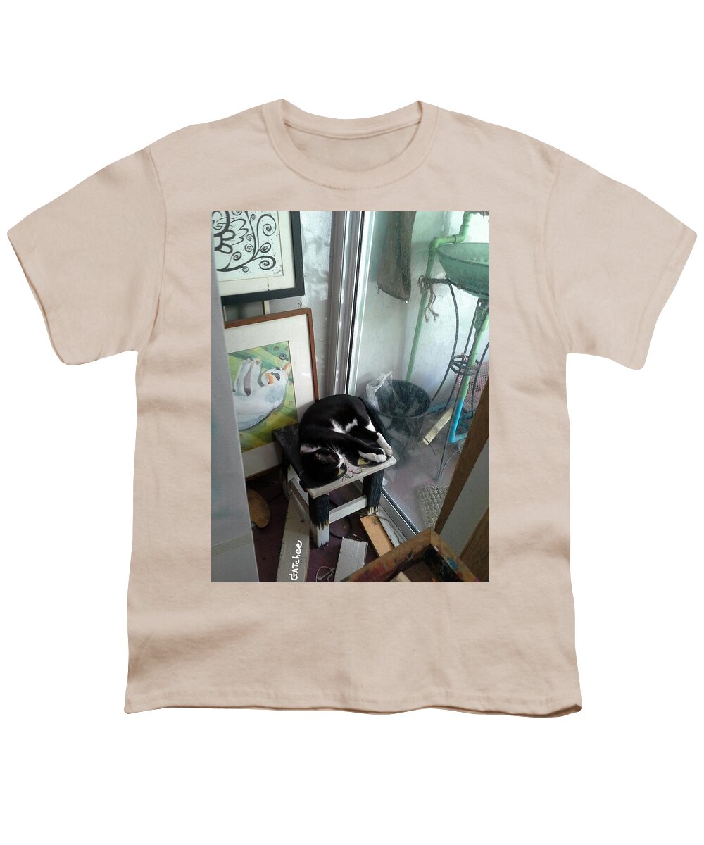 Gatchee Youth T-Shirt featuring the photograph Gatchee on the Gatchee Chair by Sukalya Chearanantana