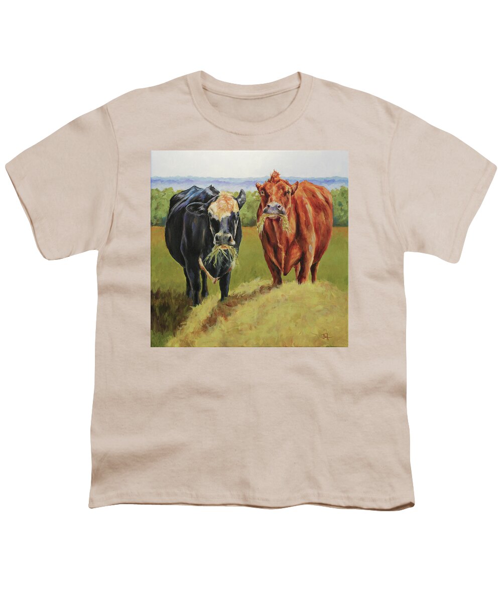 Joan Frimberger Youth T-Shirt featuring the painting Girls' Lunch by Joan Frimberger