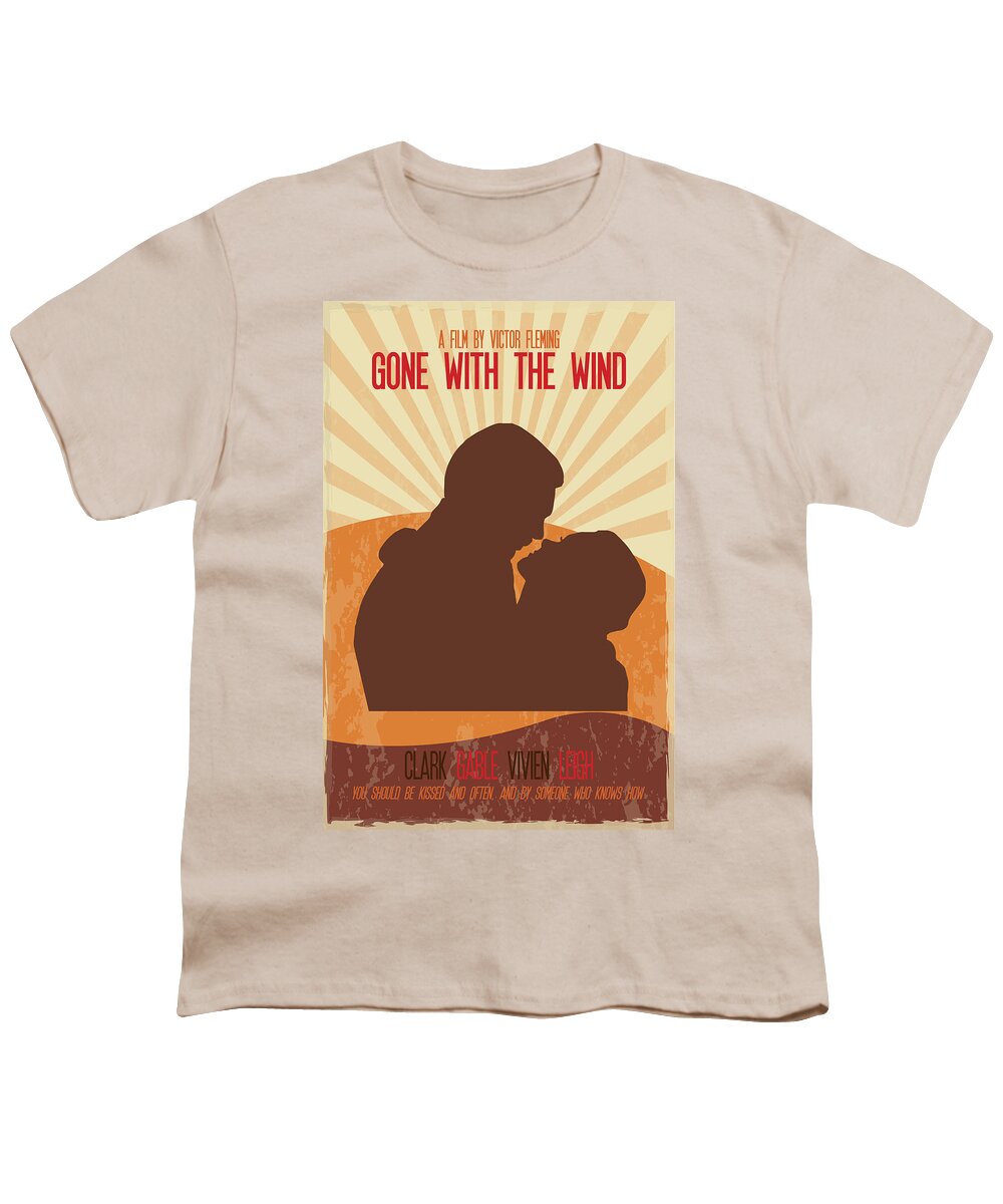 Gone With The Wind Youth T-Shirt featuring the painting Gone With The Wind Poster Print - You Should Be Kissed And Often And By Someone Who Knows How by Beautify My Walls