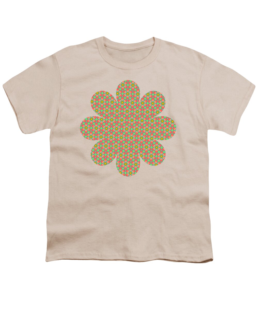 Abstract Youth T-Shirt featuring the digital art Grandma's Flowers by Becky Herrera