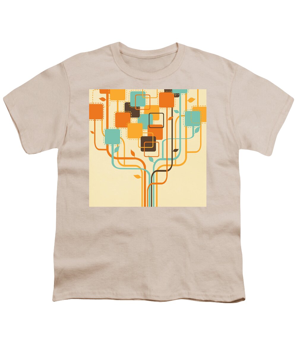 Art Youth T-Shirt featuring the painting Graphic Tree by Setsiri Silapasuwanchai