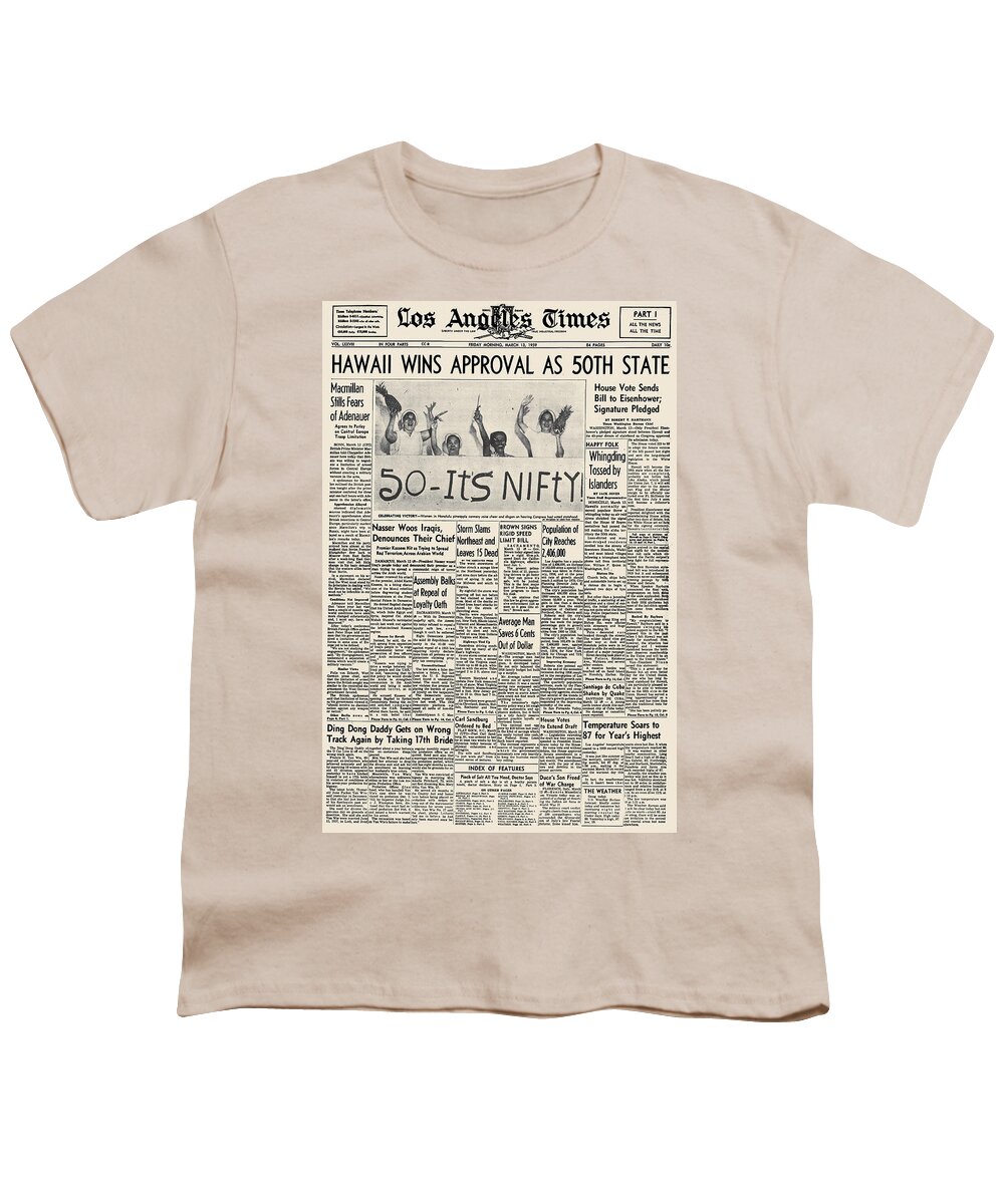 1959 Youth T-Shirt featuring the photograph Hawaii Statehood, 1959 by Granger
