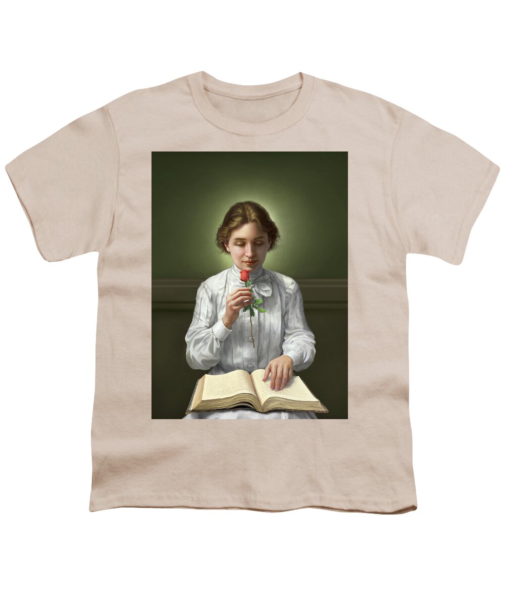 Helen Keller Youth T-Shirt featuring the digital art Helen Keller by Mark Fredrickson