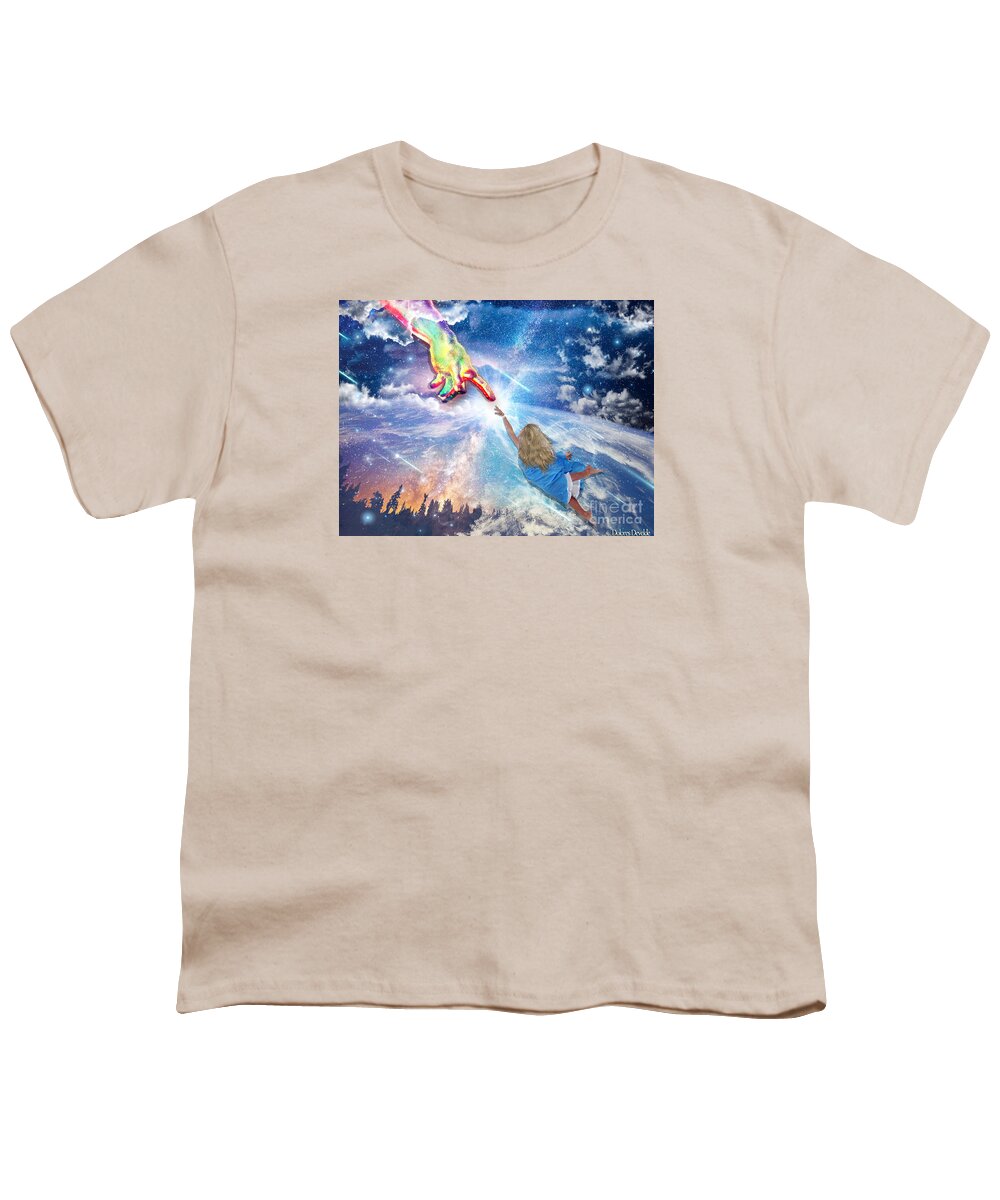 Hand Of God Youth T-Shirt featuring the digital art Intimacy With God by Dolores Develde