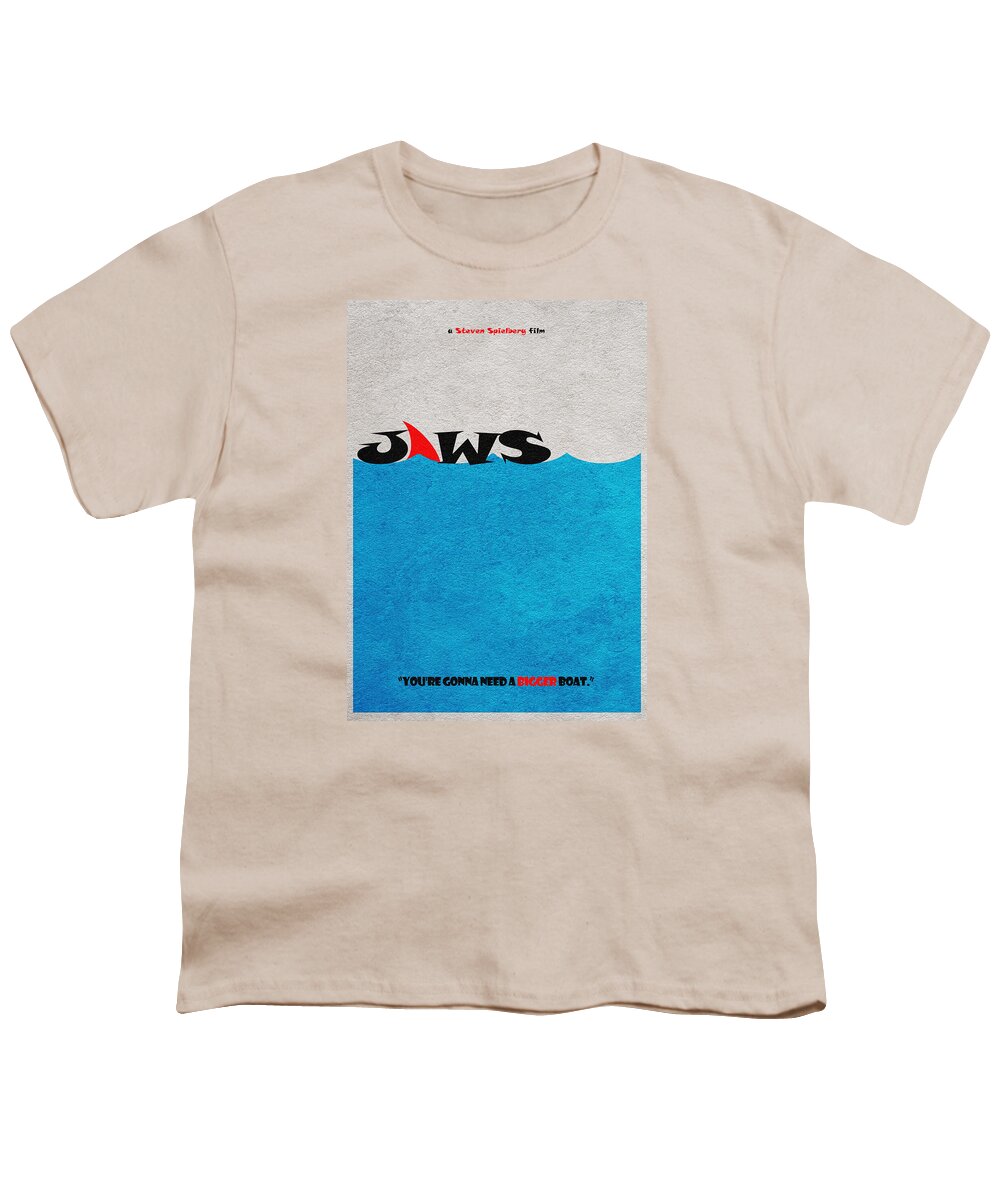 Jaws Youth T-Shirt featuring the digital art Jaws by Inspirowl Design