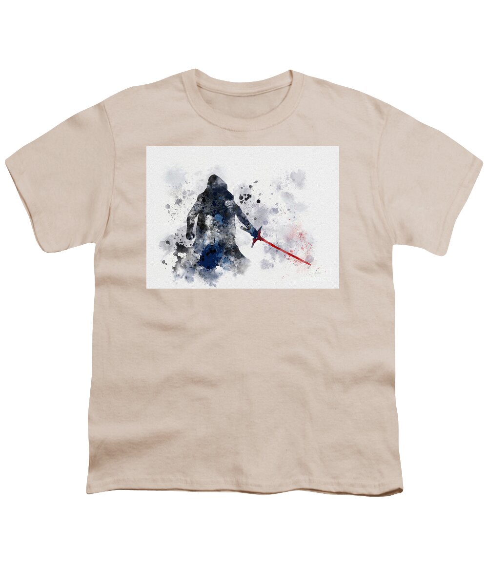 Star Wars Youth T-Shirt featuring the mixed media Kylo Ren by My Inspiration