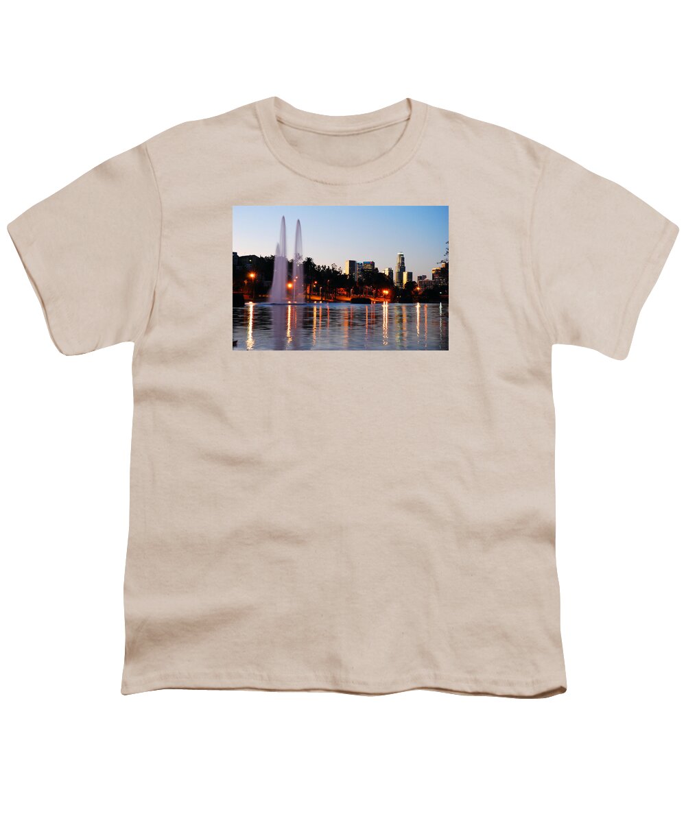 Echo Youth T-Shirt featuring the photograph LA from Echo Lake by James Kirkikis