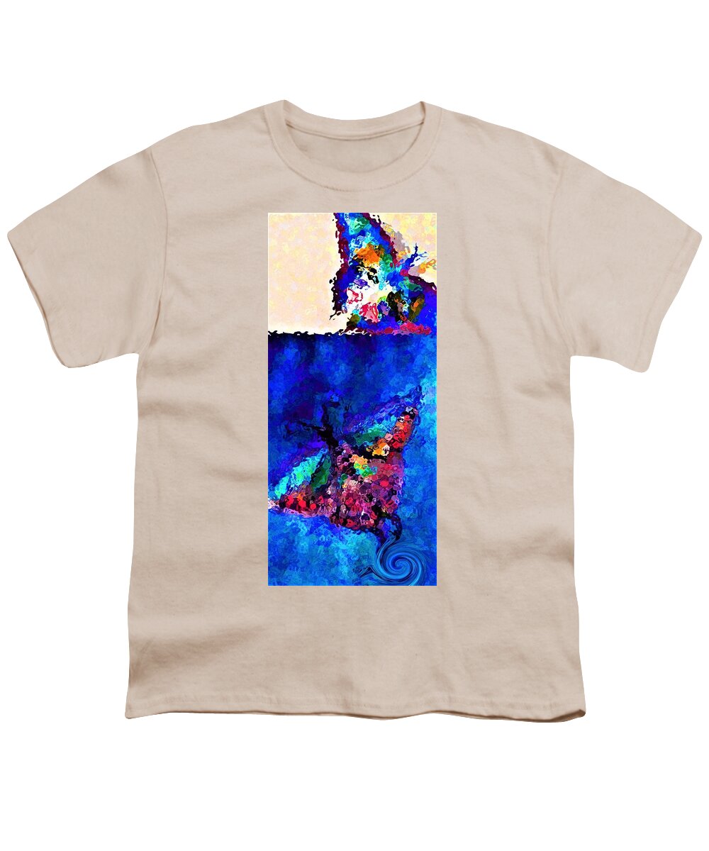 Butterflies Youth T-Shirt featuring the digital art Let Go Fly Away Into The Light By Lisa Kaiser by Lisa Kaiser