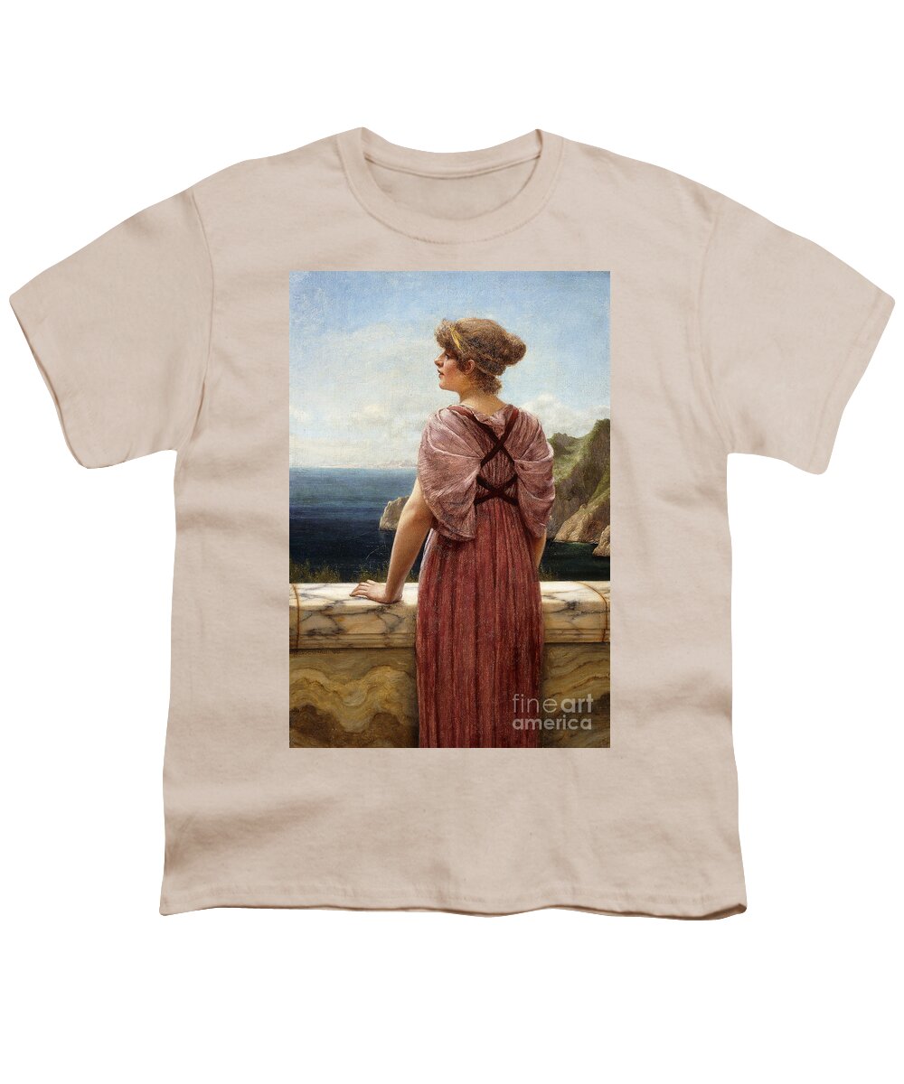 Godward Youth T-Shirt featuring the painting Looking Seaward by John William Godward