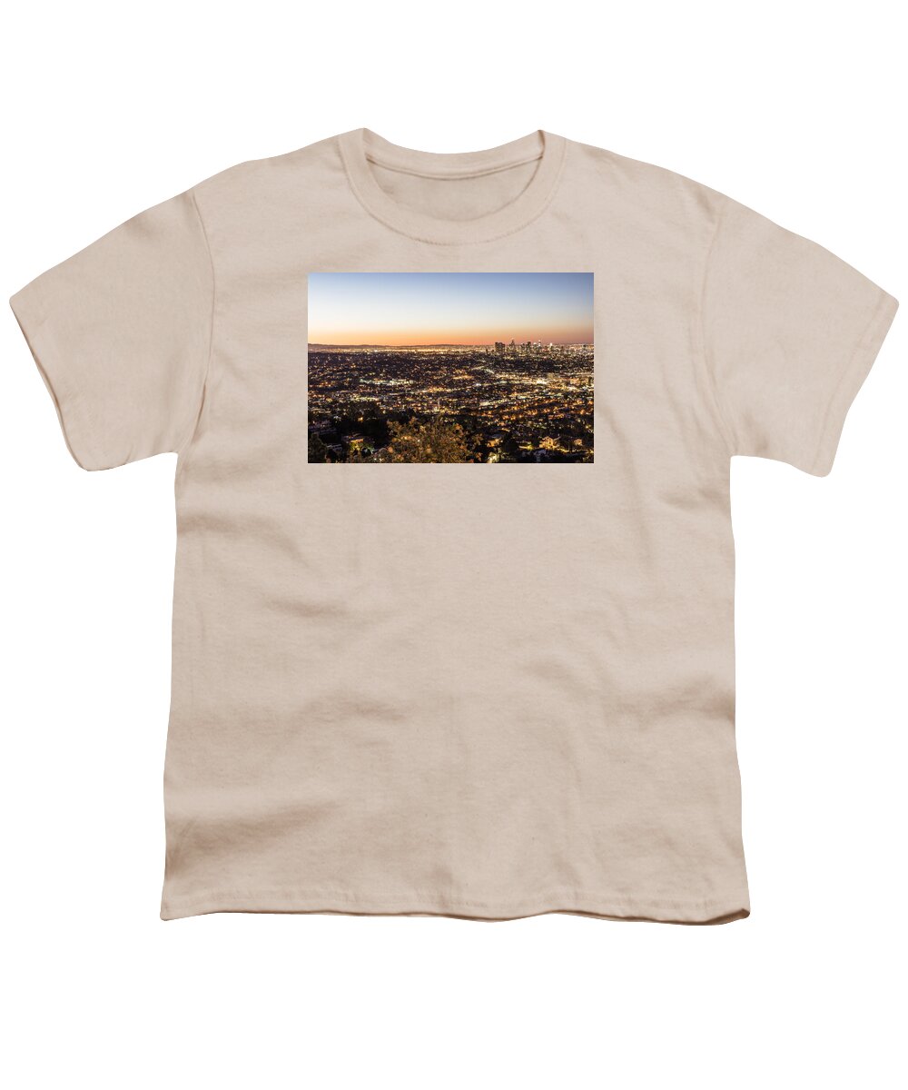 Los Angeles Youth T-Shirt featuring the photograph Los Angeles Sunrise by John McGraw