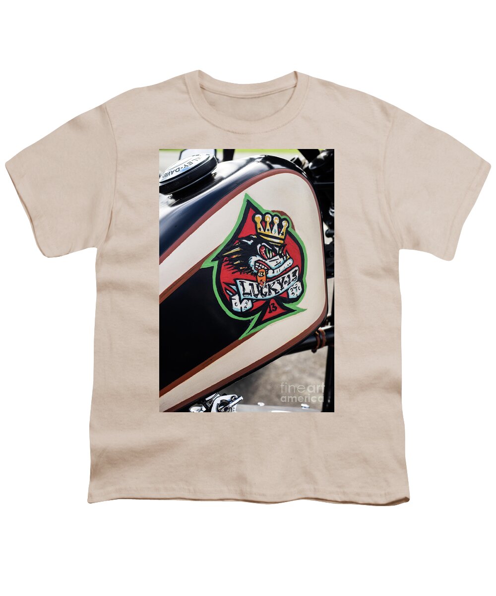 Australian Youth T-Shirt featuring the photograph Lucky 13 Harley 02 by Rick Piper Photography