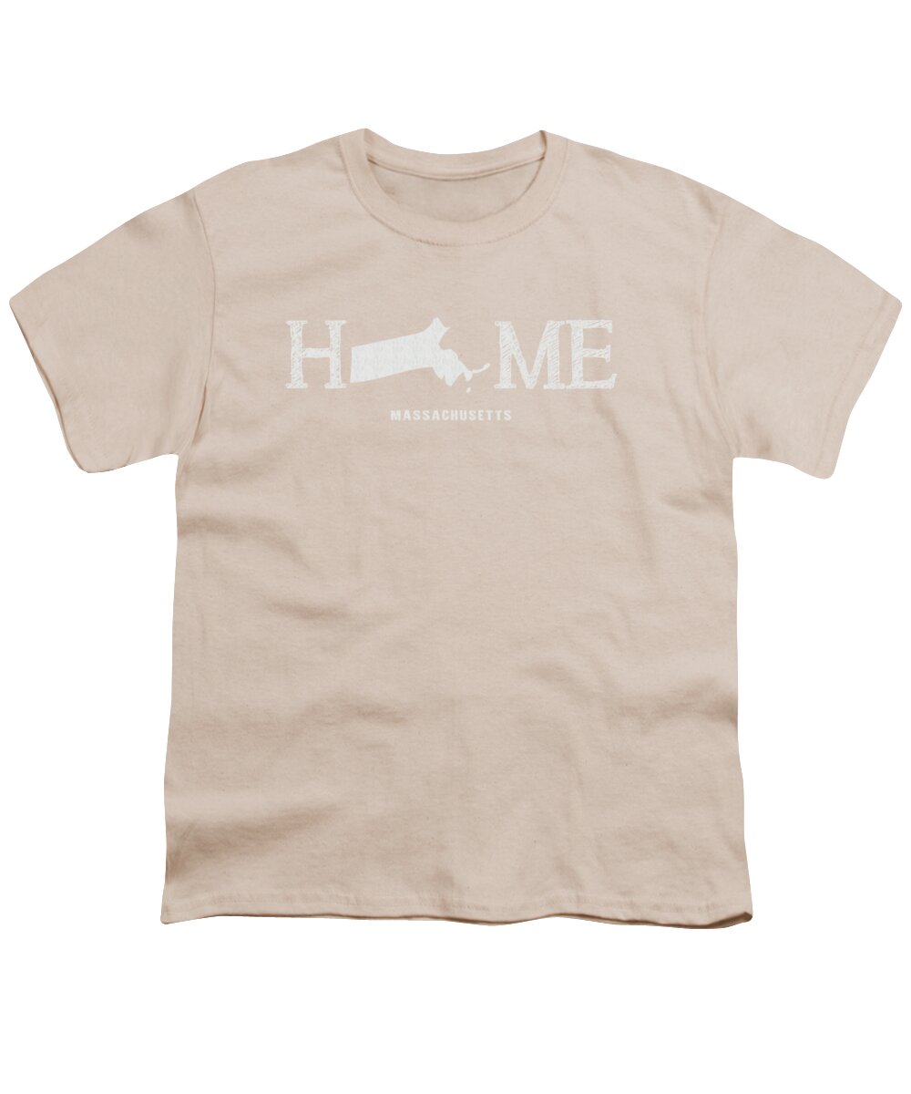 Massachusetts Youth T-Shirt featuring the mixed media MA Home by Nancy Ingersoll
