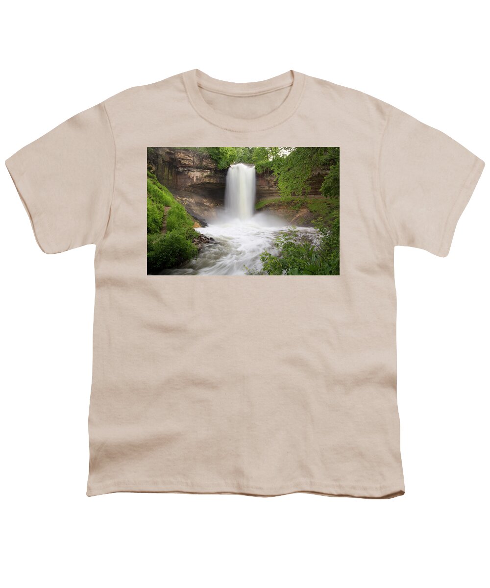 Minnehaha Falls Youth T-Shirt featuring the photograph Minnehaha Falls by Nancy Dunivin