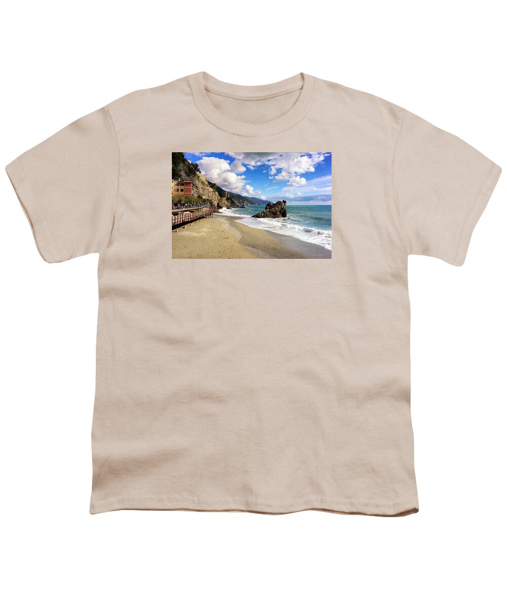 Seaside Youth T-Shirt featuring the photograph Monterosso al Mare by Weir Here And There