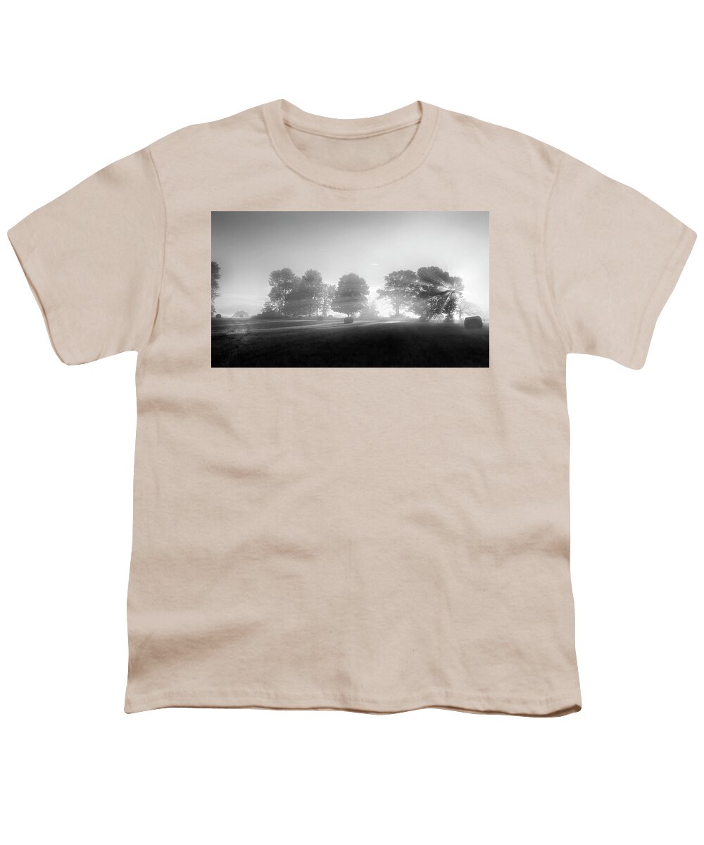 Black And White Youth T-Shirt featuring the photograph Morning Lights bw by Bill Wakeley