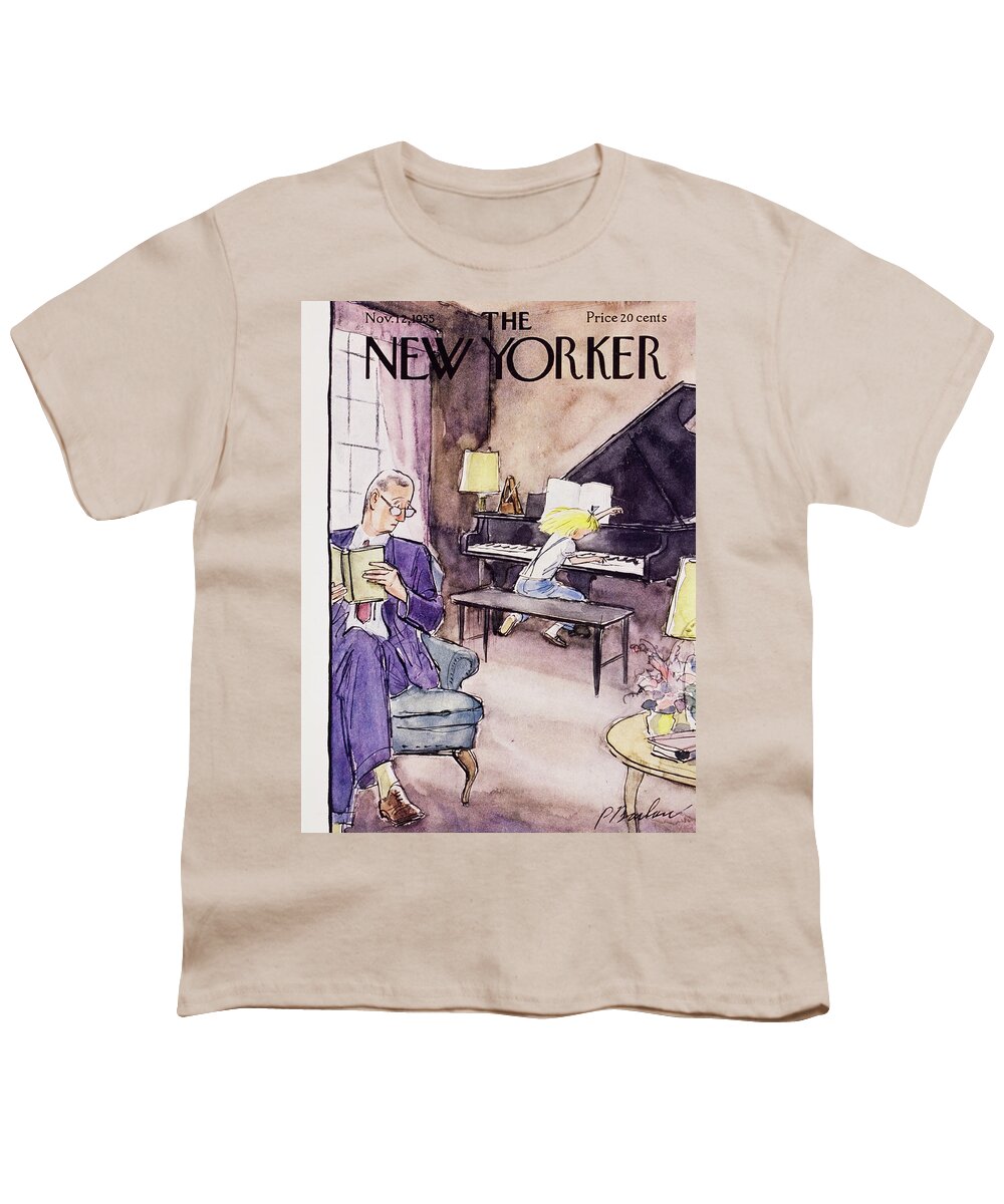 Father Youth T-Shirt featuring the painting New Yorker November 12 1955 by Perry Barlow