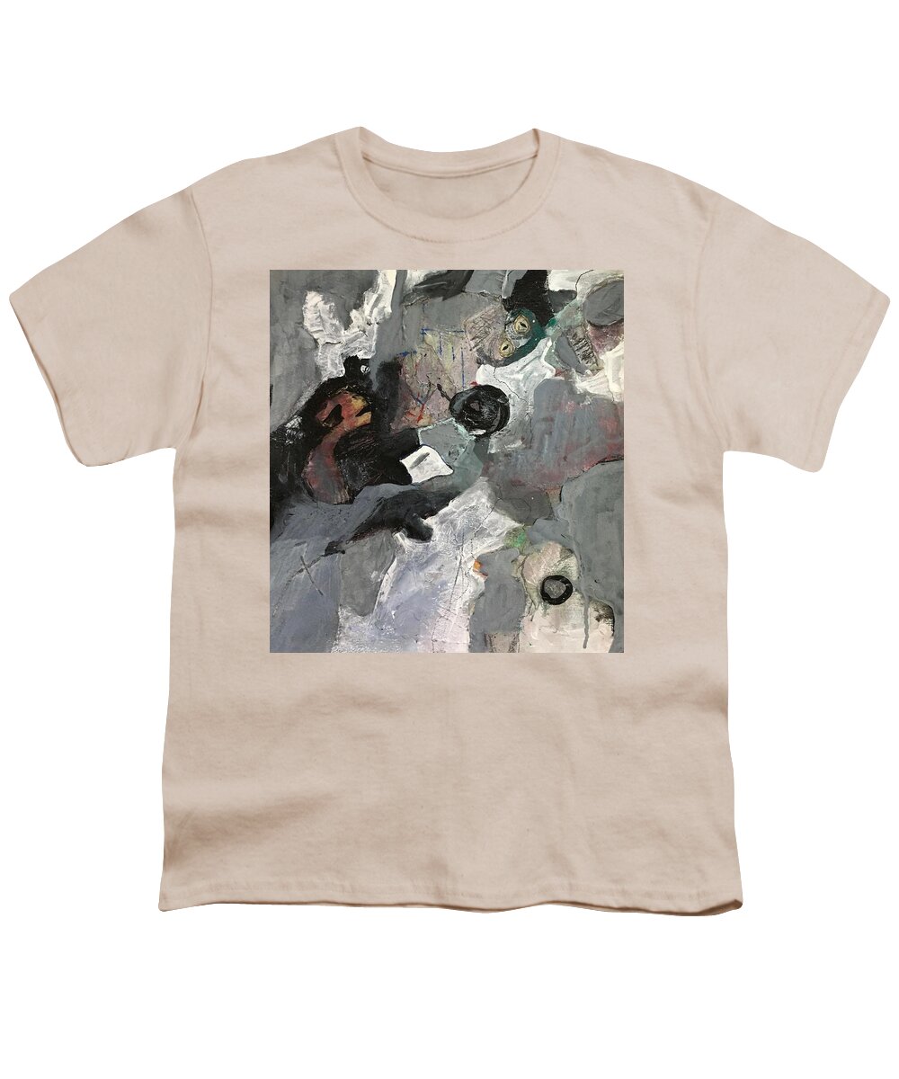 Somber Youth T-Shirt featuring the painting Night Eyes by Carole Johnson