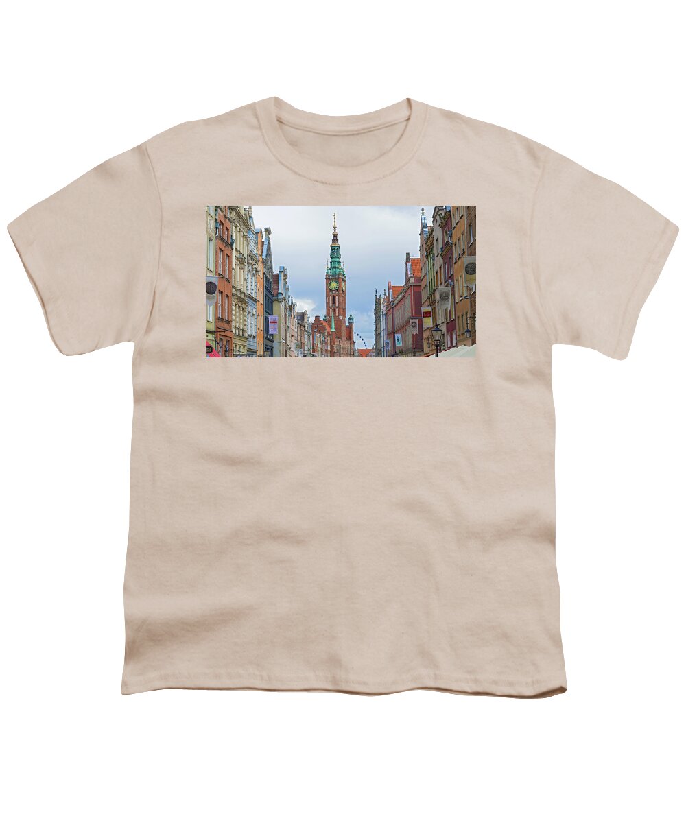 Street Youth T-Shirt featuring the photograph Old city hall Gdansk, Poland. by Marek Poplawski