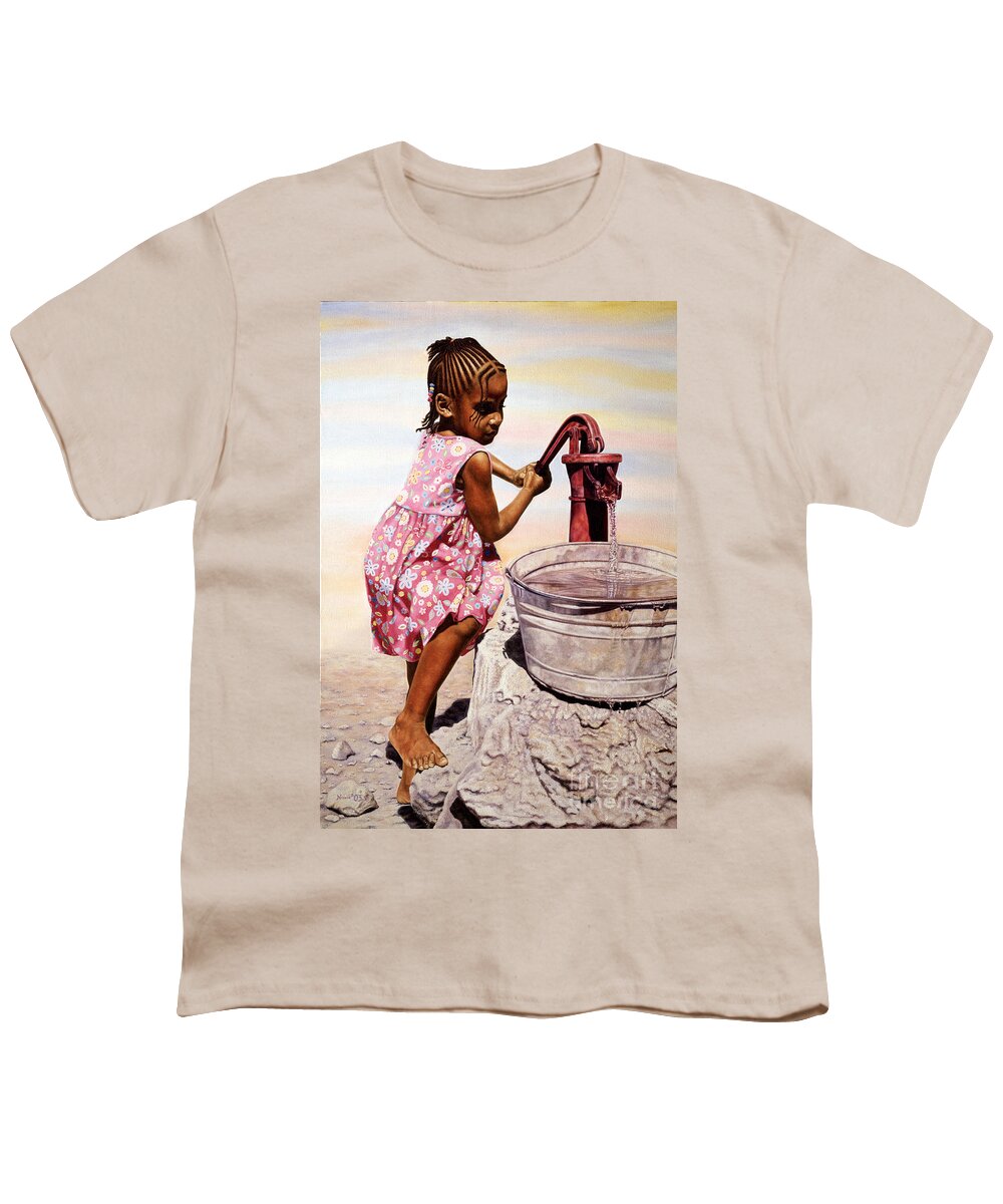 Portrait Youth T-Shirt featuring the painting Old Faithful by Nicole Minnis