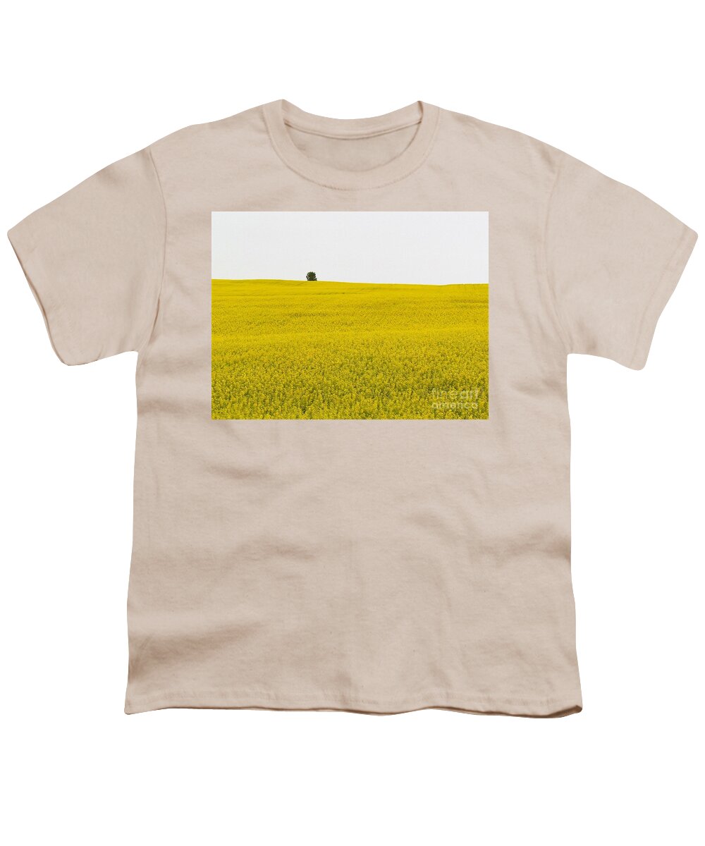 Photograph Youth T-Shirt featuring the photograph One Tree Mustard Flower Fields by Delynn Addams