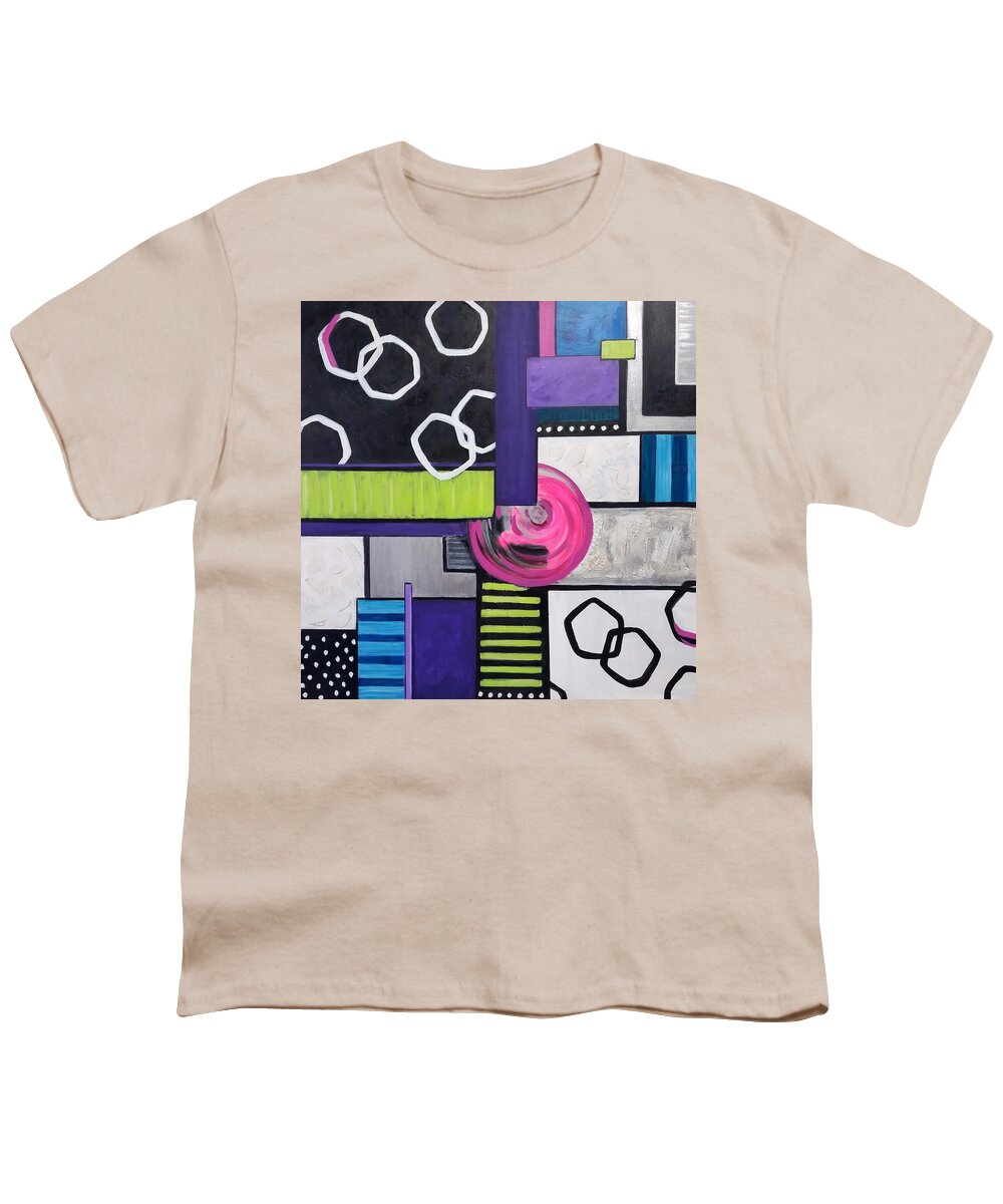 Abstract Youth T-Shirt featuring the painting Out of the Box by Rosie Sherman