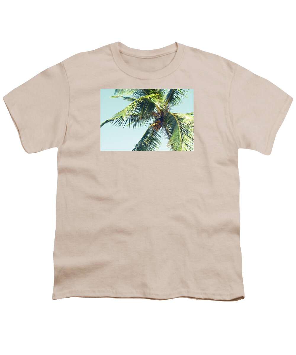 Hawaiian Coconut Palm Tree Youth T-Shirt featuring the photograph Palm Whispers by Sharon Mau