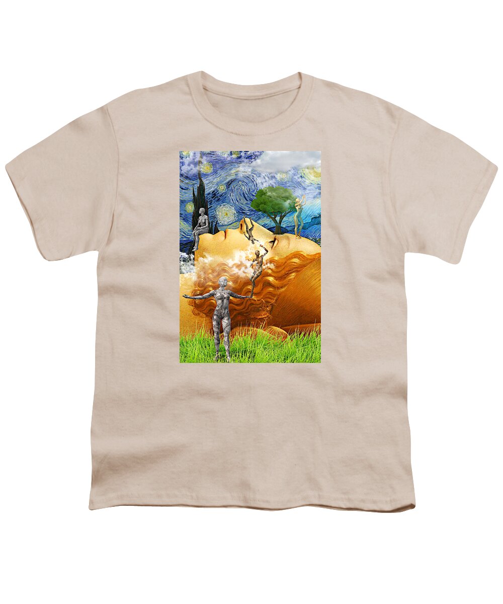 Perpetual Daydream Youth T-Shirt featuring the mixed media Perpetual Daydream by Ally White