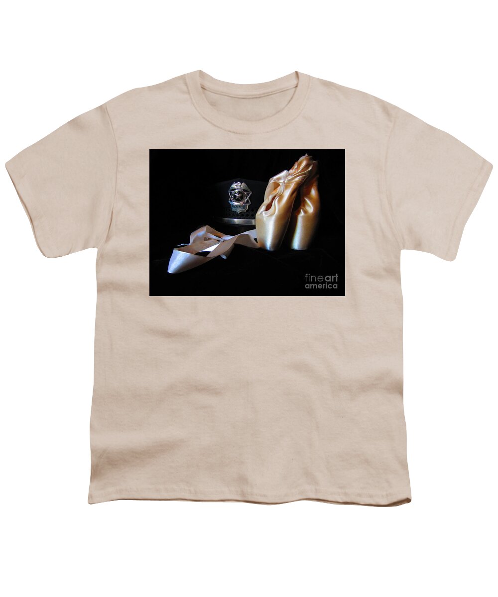 Pointe Shoes Youth T-Shirt featuring the photograph Pointe Shoes and Police by Laurianna Taylor