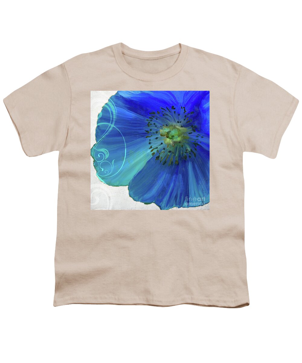 Poppy Youth T-Shirt featuring the painting Poppy Blues III by Mindy Sommers