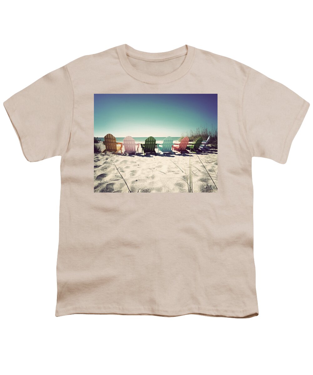Florida Youth T-Shirt featuring the photograph Rainbow Beach-Vintage by Chris Andruskiewicz
