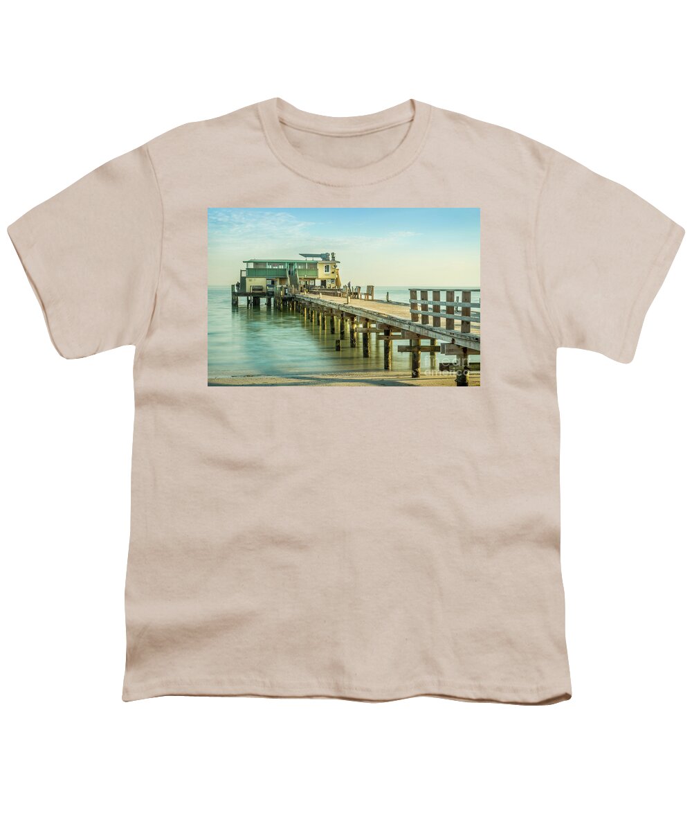 Anna Maria Island Youth T-Shirt featuring the photograph Rod and Reel Pier, Anna Maria Island in Florida by Liesl Walsh