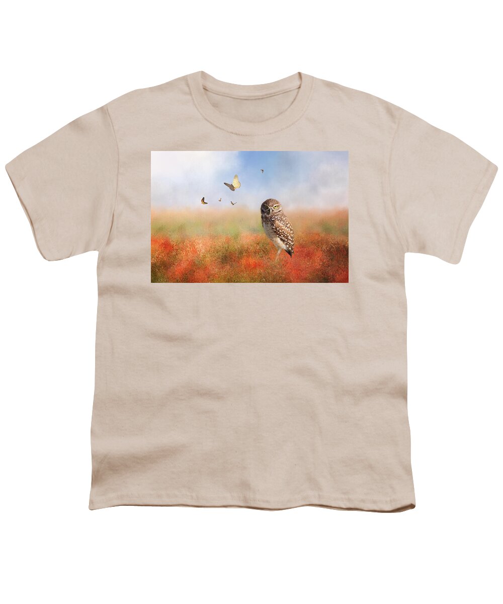Owl Youth T-Shirt featuring the photograph Romping In The Poppy Field by Kim Hojnacki