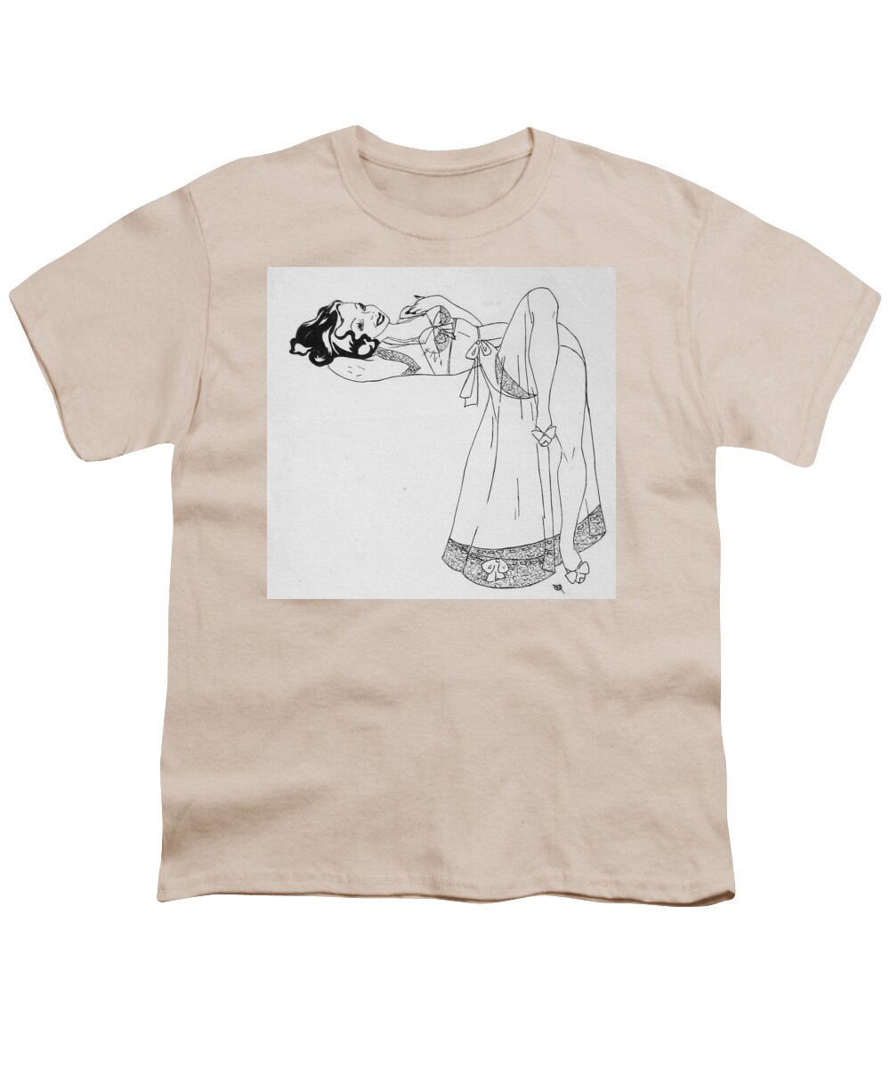 Glamour Youth T-Shirt featuring the drawing Senorita Rosa by Beverly Solomon Design