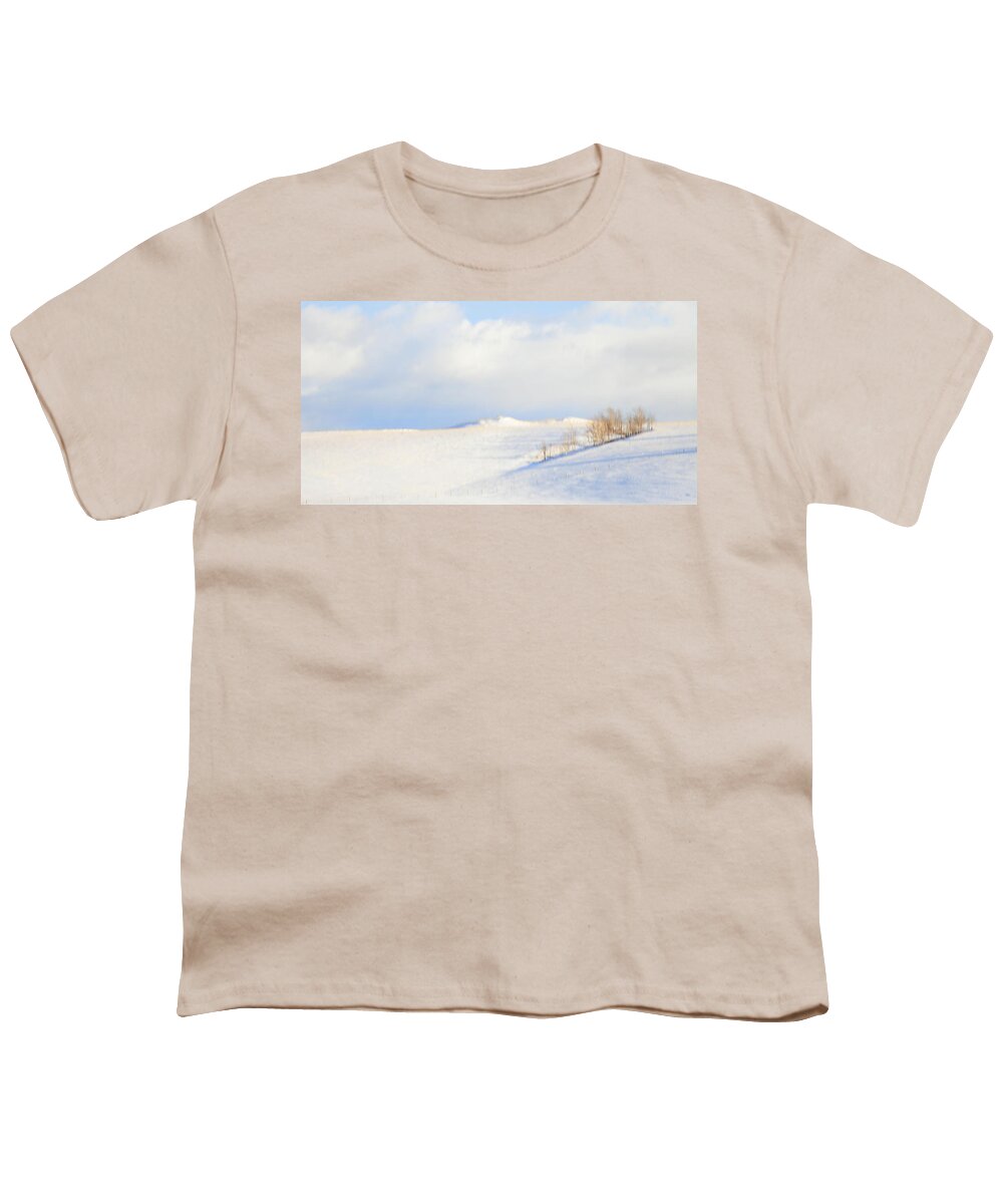 Minimalism Youth T-Shirt featuring the photograph Simply Snow Landscape by Theresa Tahara