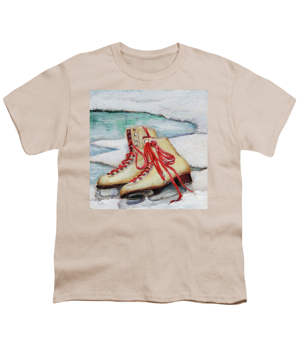Skates Youth T-Shirt featuring the painting Skating Dreams by Portraits By NC