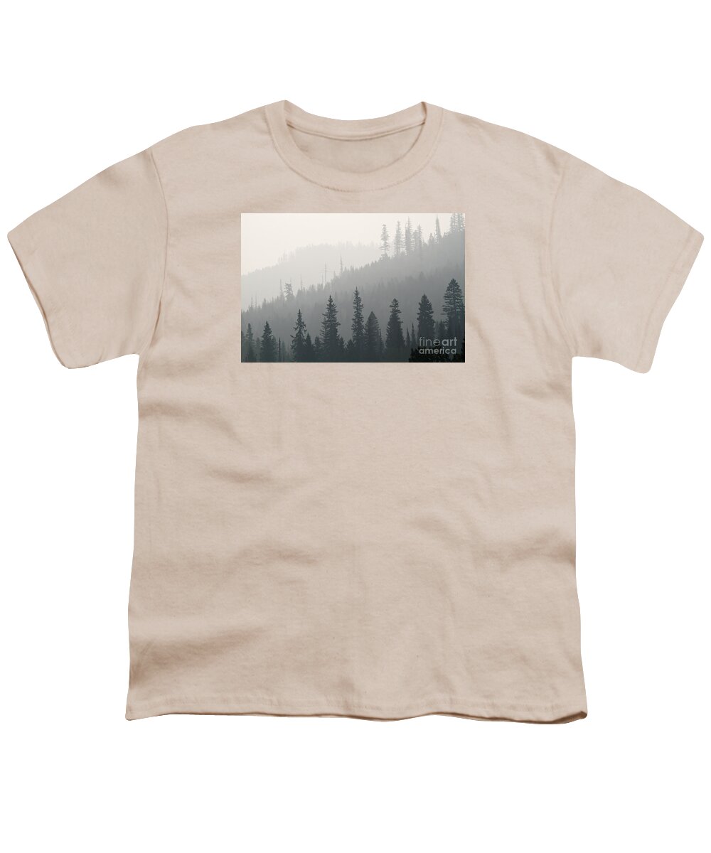 Glacier National Park Youth T-Shirt featuring the photograph Smoke on the Mountain 3 by Dennis Hedberg