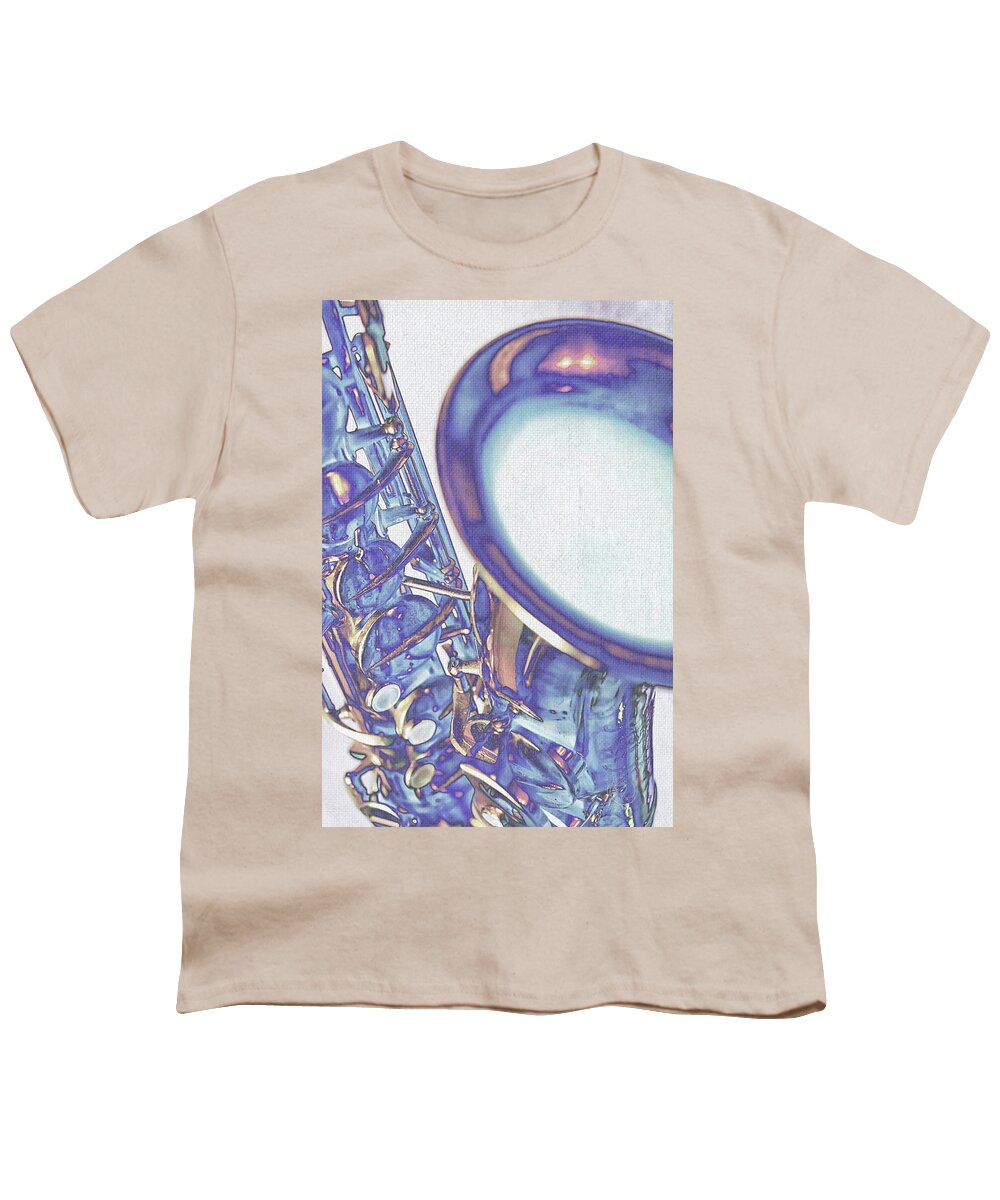 Saxophone Youth T-Shirt featuring the photograph Smooth Sax by Pamela Williams