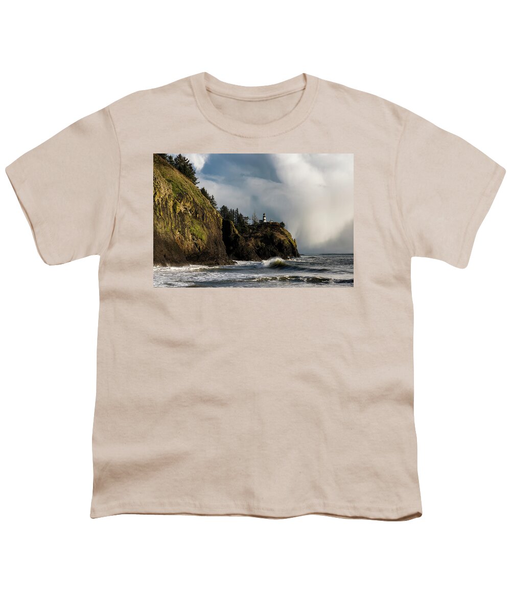Cape Disappointment Youth T-Shirt featuring the photograph Squall by Robert Potts