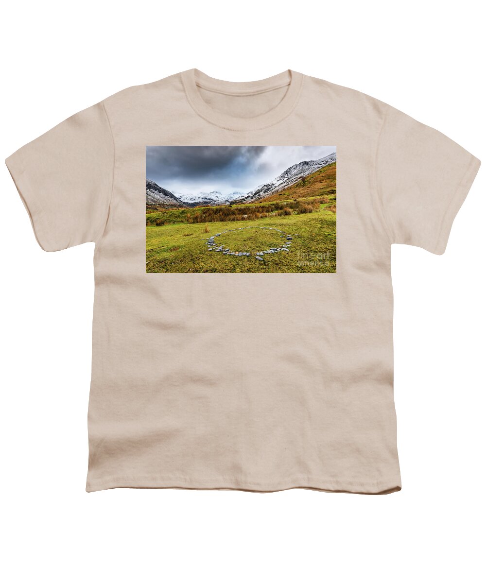 Nant Ffrancon Youth T-Shirt featuring the photograph Stone Circle Snowdonia by Adrian Evans