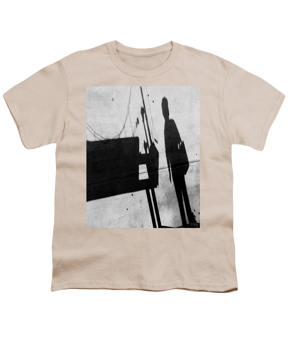 Street Youth T-Shirt featuring the photograph Abstract Shadows III BW by David Gordon