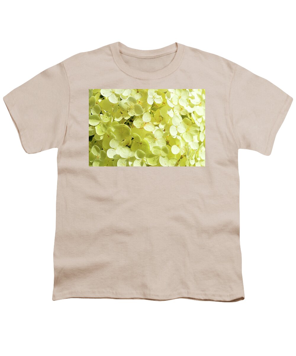 Abstract Youth T-Shirt featuring the digital art Sunlight On The Hydrangea Two by Lyle Crump