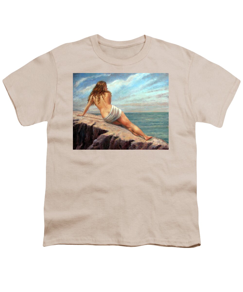 Nude Woman Youth T-Shirt featuring the painting Sunrise, Sunset by Marie Witte